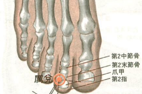 厲兌穴的取穴方法
