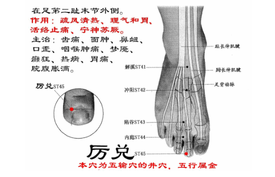 厲兌穴的功效與作用